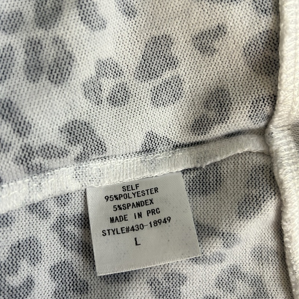 CUBISM White Leopard Print Cardigan L - Picture 6 of 6